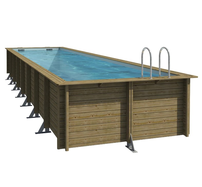 Сборный Прямоугольный каркасный деревянный бассейн для дачи Procopi (Франция) 10,0х1,46 (рис.1)